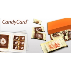 CandyCard es la posibilidad de “imprimir” directamente en el mejor chocolate belga. Alta definición, en chocolate con leche, blanco o negro. 

Imagina la sorpresa para alguien especial con una tableta de chocolate en que puedes imprimir una foto o texto
